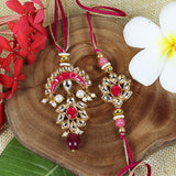 Kundan Stone Bhaiya Bhabhi Rakhi Pair