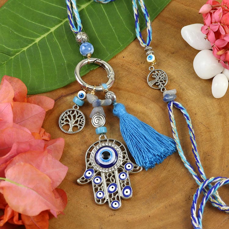 Evil Eye Hamsa Bag Hanging Charm Bhaiya Bhabhi Rakhi Pair