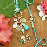 Evil Eye Lotus Charm Bag Hanging Charm Bhaiya Bhabhi Rakhi Pair