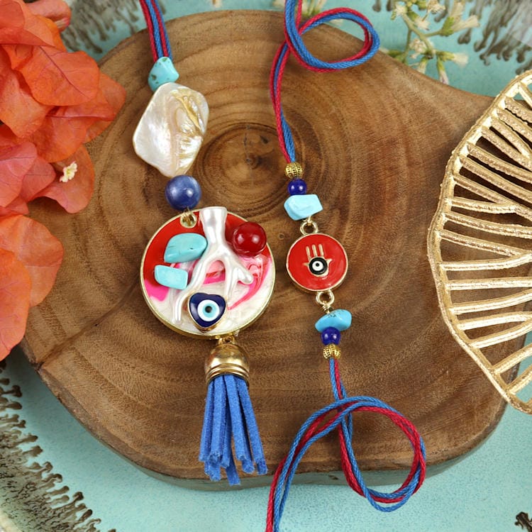Evil Eye Bhaiya Bhabhi Rakhi Pair