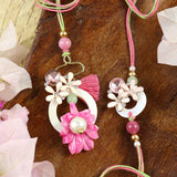 Floral Charm Bhaiya Bhabhi Rakhi Pair