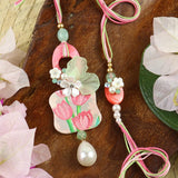 Floral Charm Bhaiya Bhabhi Rakhi Pair