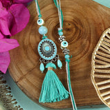 Evil Eye Oxidized Enamel Bhaiya Bhabhi Rakhi Pair
