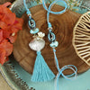 Evil Eye Golden Metallic Shell Bhaiya Bhabhi Rakhi Pair