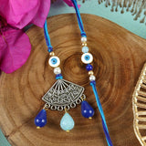 Evil Eye Oxidized Pendant Bhaiya Bhabhi Rakhi Pair [LS25-075]