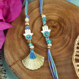 Evil Eye Hamsa Bhaiya Bhabhi Rakhi Pair [LS25-078]