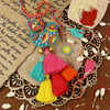 Beaded Bird Bhai Bhabhi Rakhi pair — Rakhi and Lumba laid flat