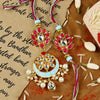 Meena Kundan Bhai Bhabhi Rakhi pair — Rakhi and Lumba laid flat