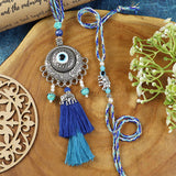 Evil Eye Bhai Bhabhi Rakhi pair — Rakhi and Lumba laid flat