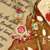 Meena Kundan Bhai Bhabhi Rakhi pair — Rakhi and Lumba laid flat