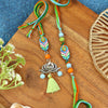 Mor Pankh Enamel Silver Lotus Bhai Bhabhi Rakhi Pair