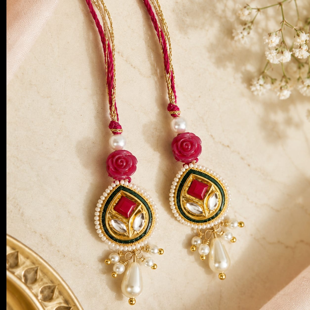 Kundan Stone Lumbis - Set of 2