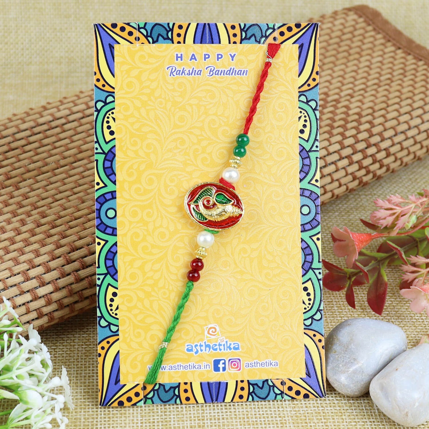 Meenakari Ganesha Classic Rakhi