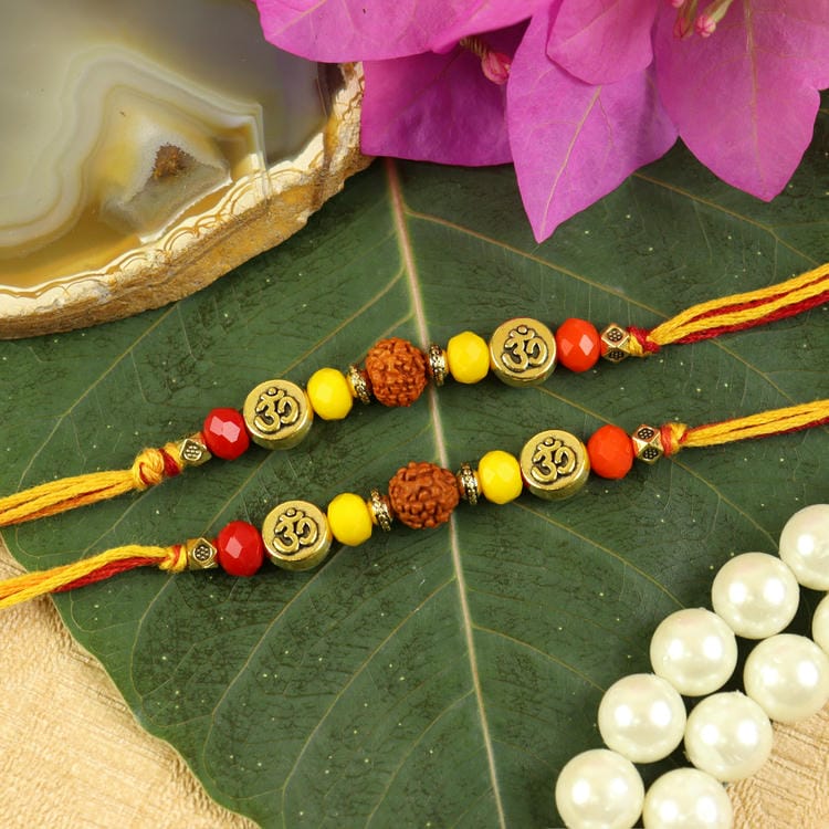 Om Rudraksha Traditional Thread Rakhis [Set of 2]