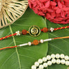 Set of 2 Om Rudraksha Rakhis – Designer Rakhi by Asthetika for Raksha Bandhan