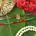 Set of 2 Ganesha Rudraksha Rakhis – Designer Rakhi by Asthetika for Raksha Bandhan