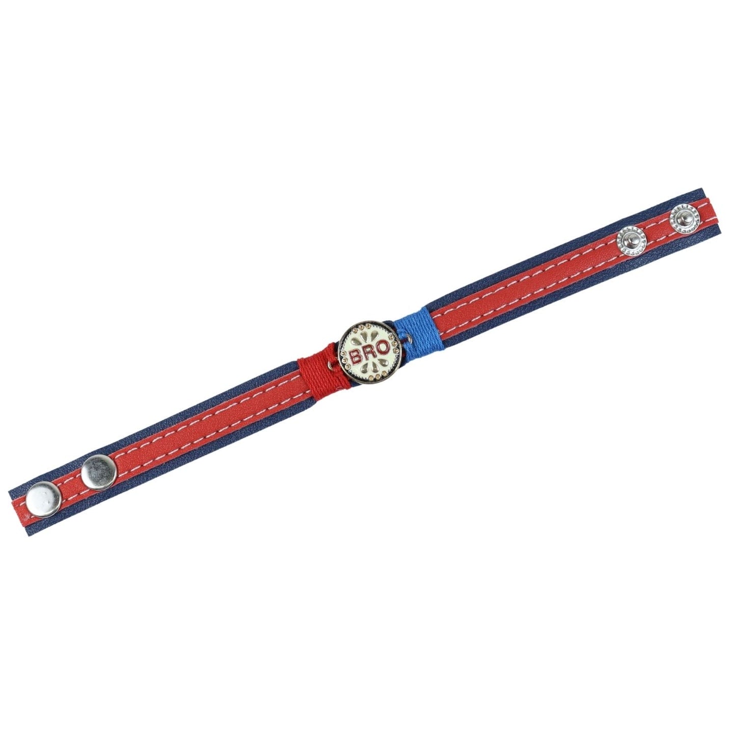 BRO Bracelet Style Rakhi - Red & Blue
