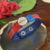 BRO Bracelet Style Rakhi - Red & Blue