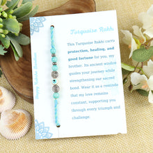 Load image into Gallery viewer, Turquoise Stone Healing Rakhi Packed in a Features Card
