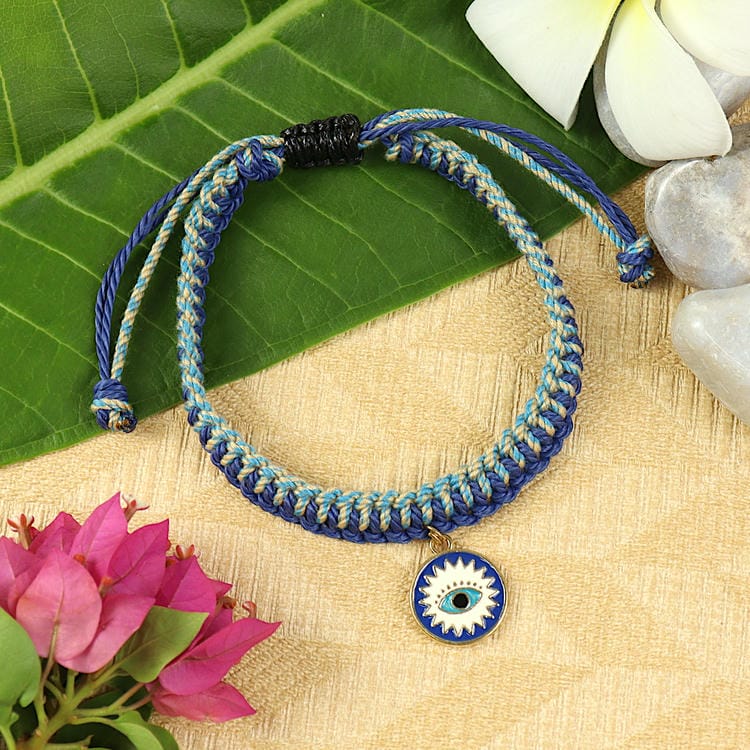 Evil Eye Charm Weaved Bracelet Rakhi