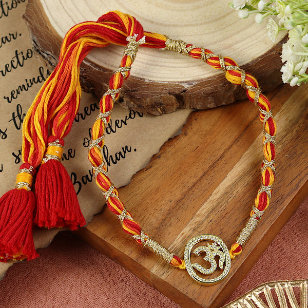 Om Zircon Tassel Rakhi