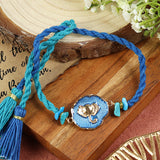 Elephant Metal Charm Tassel Rakhi