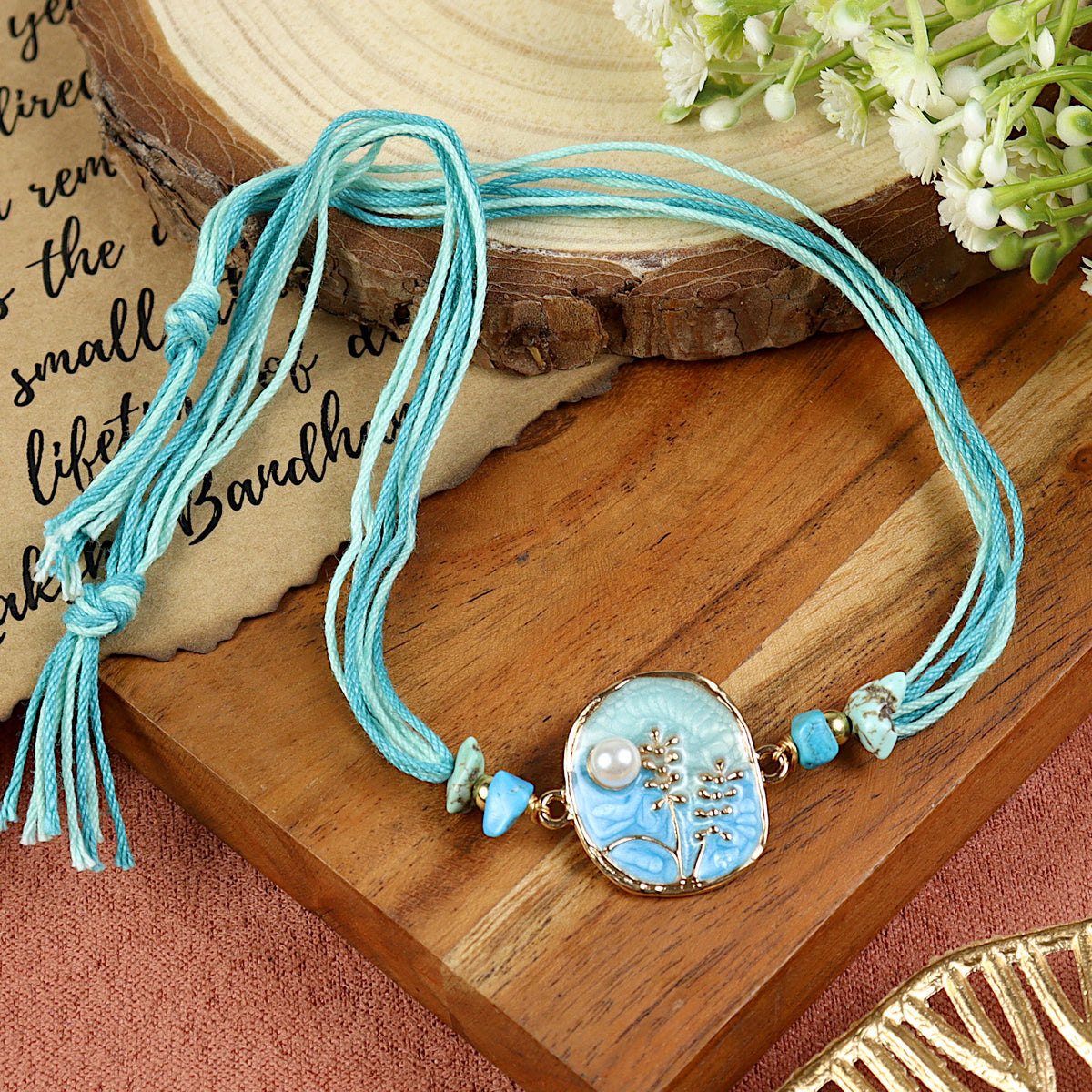 Floral Stone Rakhi