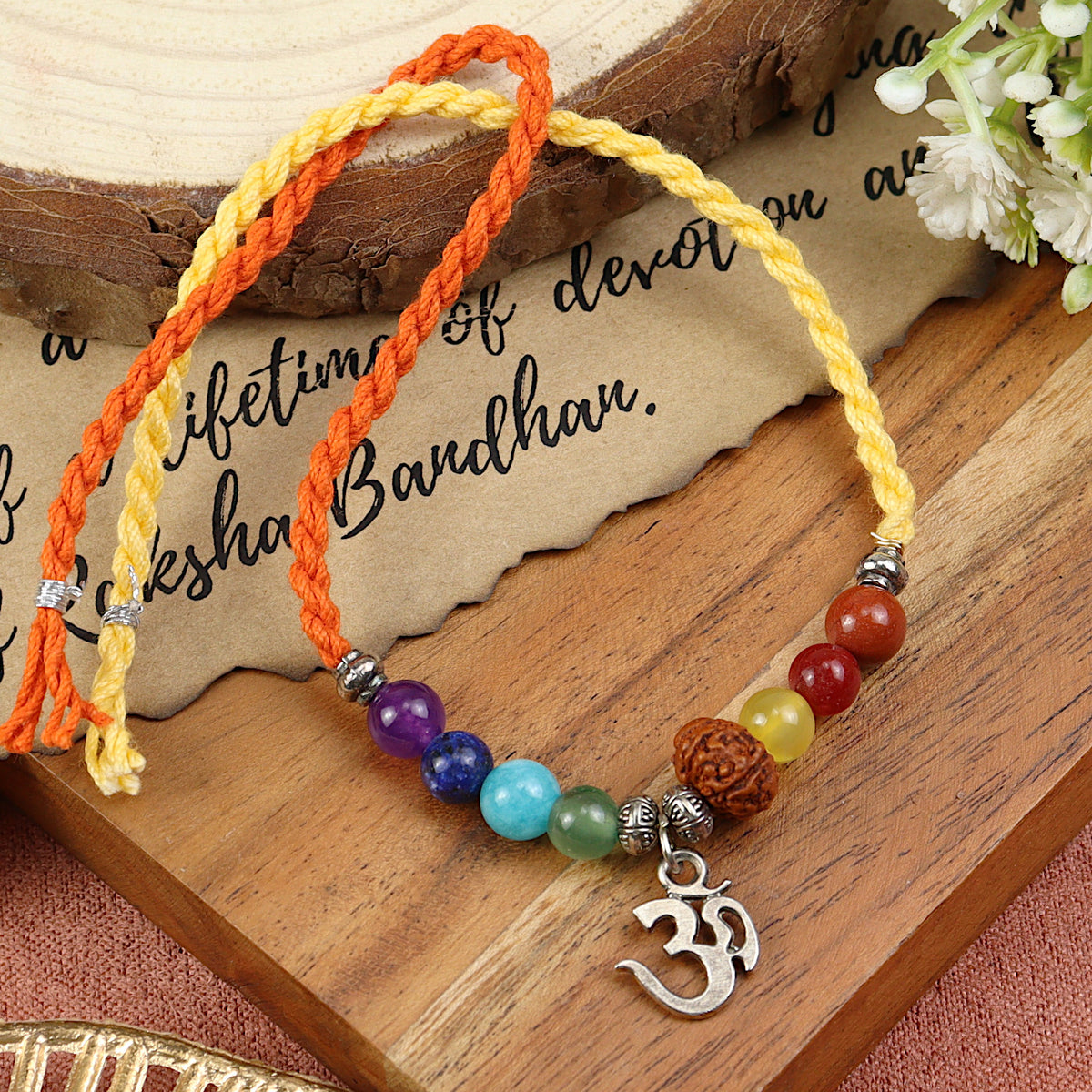 Seven Chakra Om Charm Rakhi