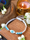 Evil Eye Bracelet Rakhi with Evil Eye charm on an adjustable drawstring cord