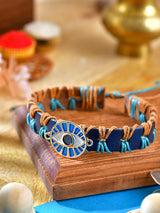 Evil Eye Leather Bracelet Rakhi