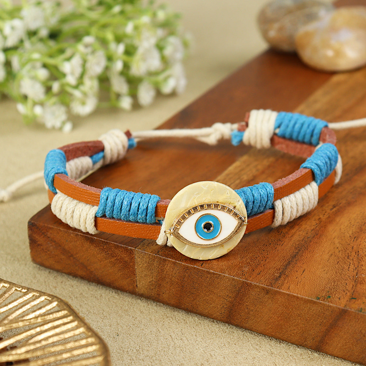 Evil Eye Leather Band Rakhi