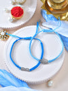 Infinity Hamsa Bracelet Rakhis duo with Infinity and Hamsa charms on drawstring cords