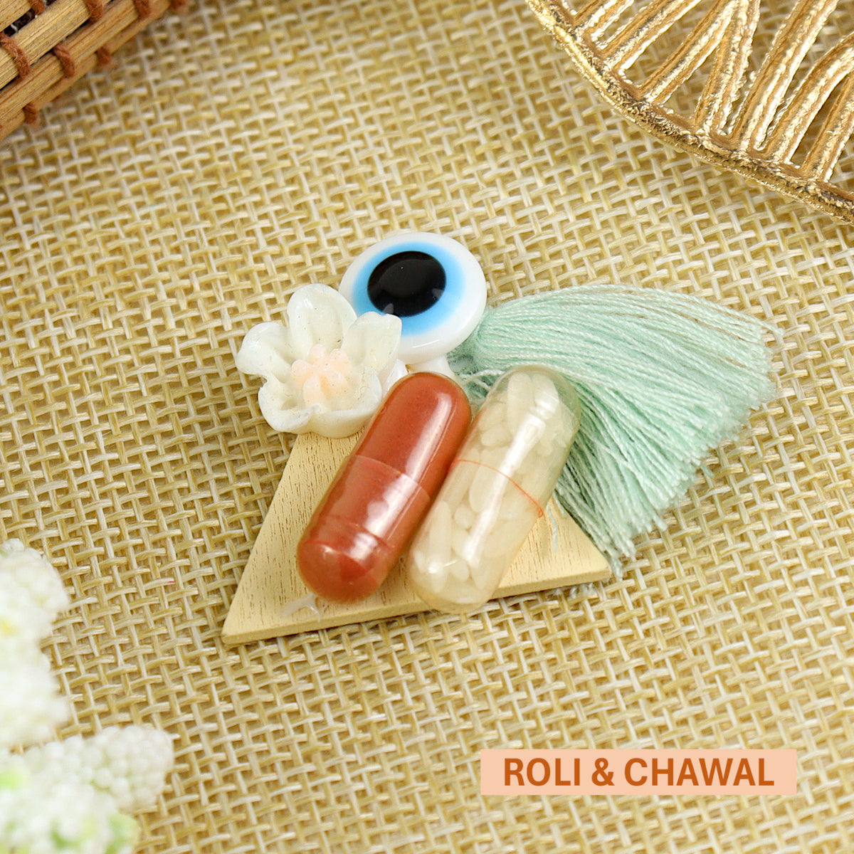 Festive Evil Eye Tassel Roli Chawal Set