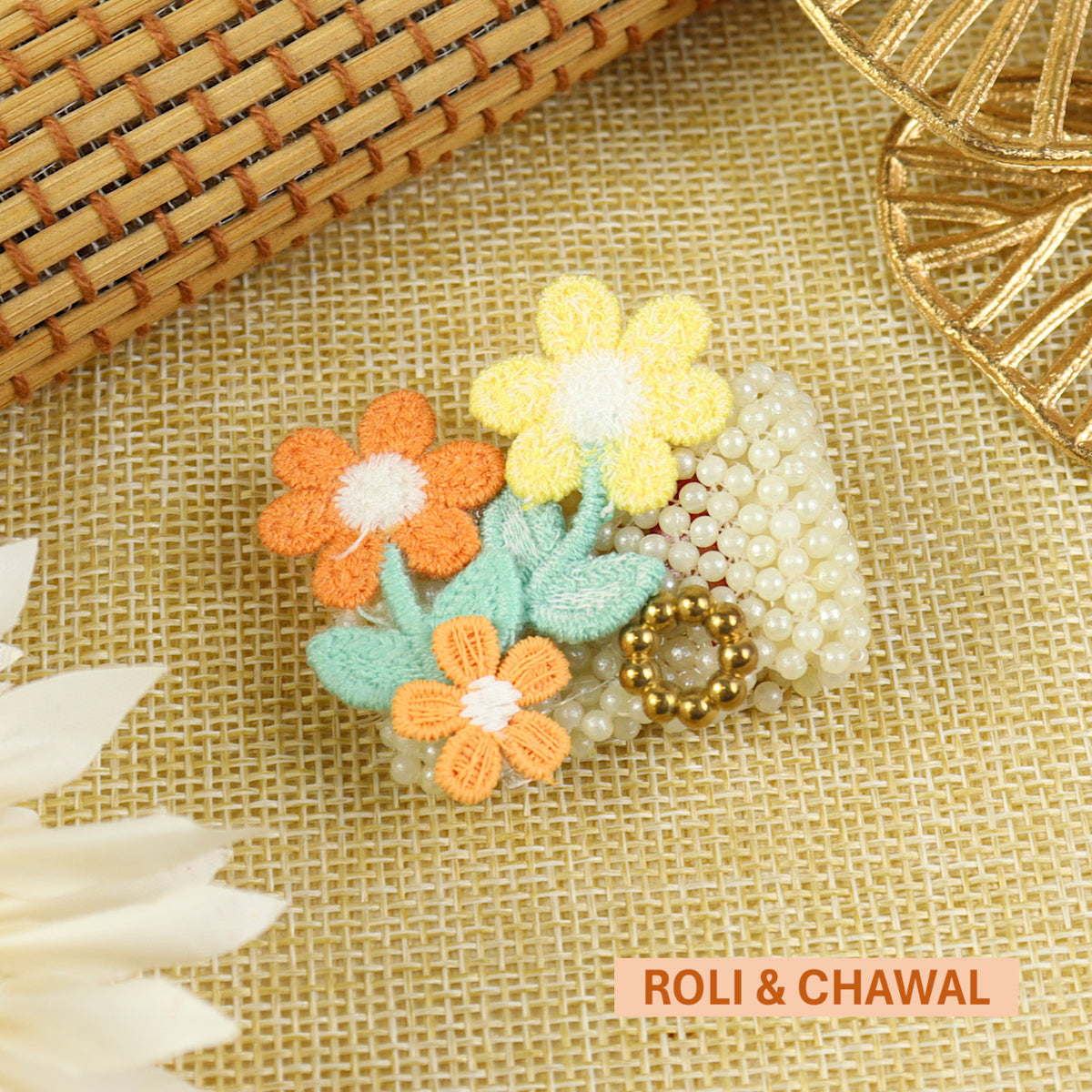 Beaded Floral Roli Chawal Set