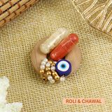 Wooden Ring Bead and Evil Eye Roli Chawal Set