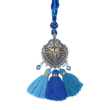 Load image into Gallery viewer, Oxidized Pendant Evil Eye Bhaiya Bhabhi Rakhi Pair in Fancy Envelope
