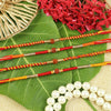 Set of 4 Rudraksha Traditional Fancy Thread Rakhis – Designer Rakhi by Asthetika for Raksha Bandhan