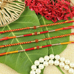 Set of 4 Rudraksha Traditional Fancy Thread Rakhis – Designer Rakhi by Asthetika for Raksha Bandhan
