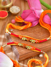 Elephant Rudraksha Rakhis set of 2 with elephant charms and Rudraksha detailing