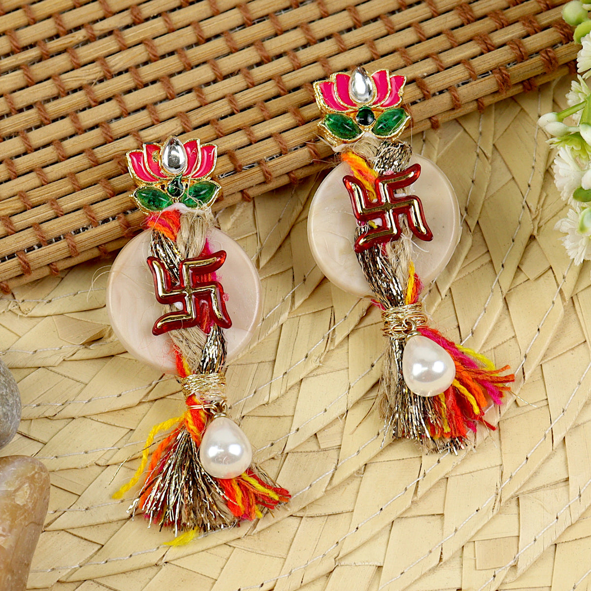 Meena Lotus Swastik Tassel Soon