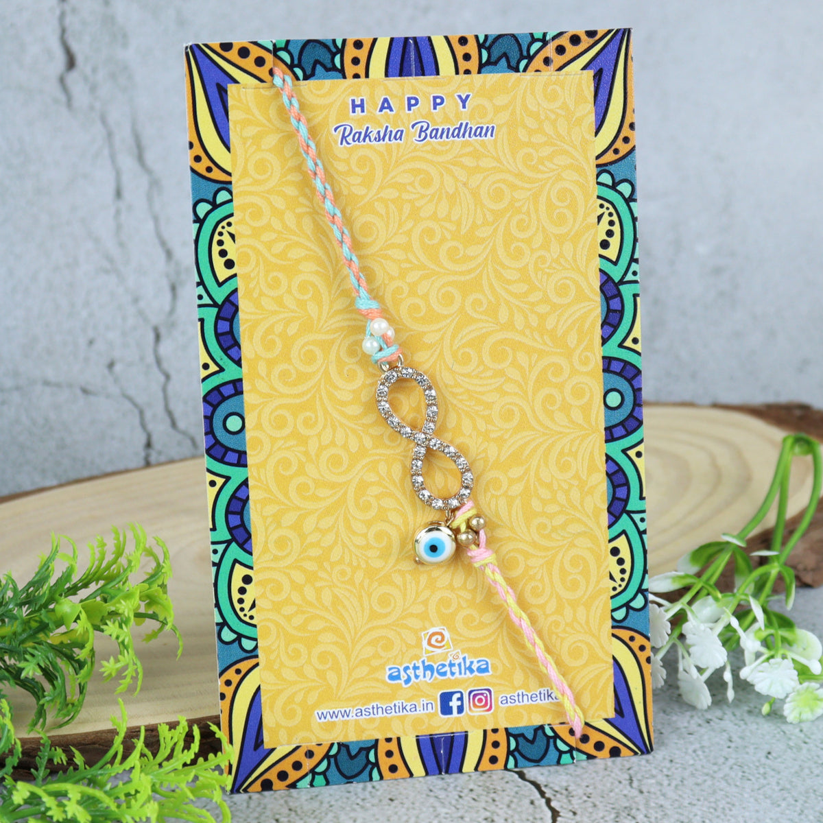 Infiniti Evil Eye Stone Rakhi