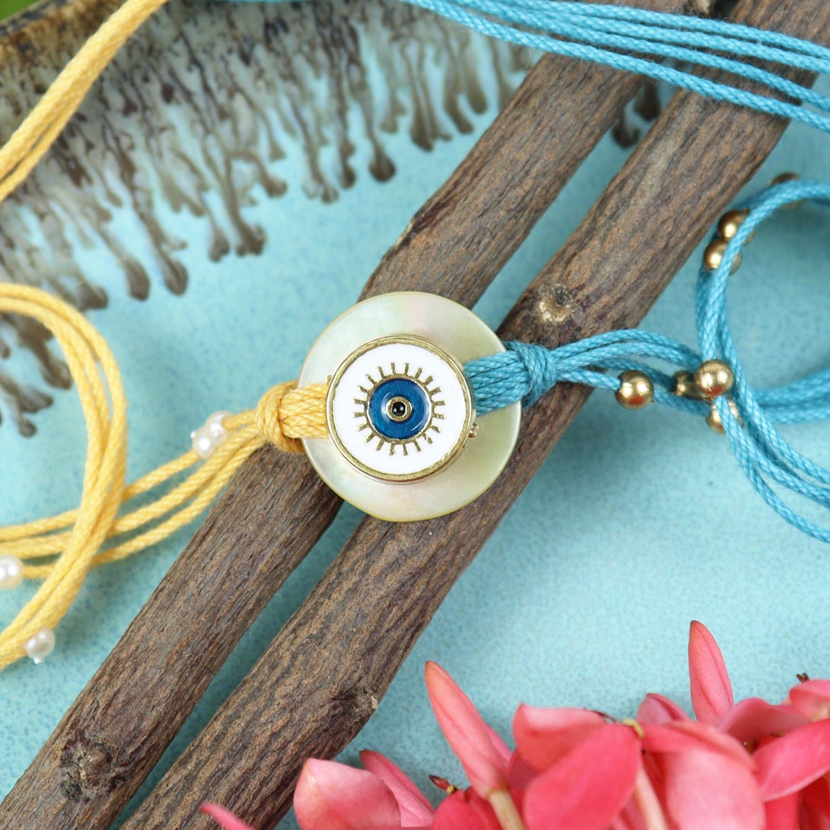 Evil Eye Mother of Pearl Rakhi
