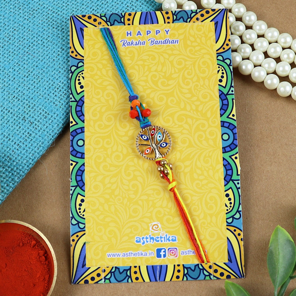 Evil Eye Petals Rakhi
