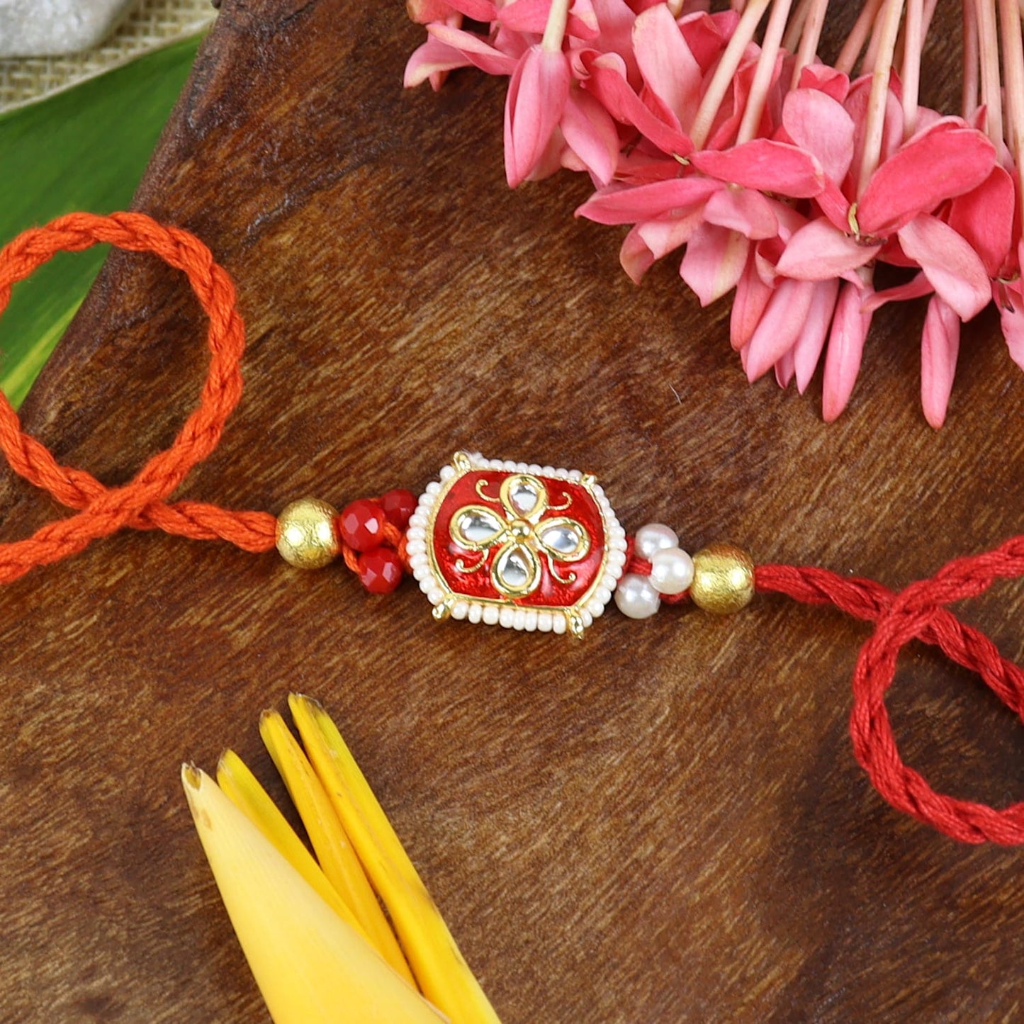 Meena Kundan Stone Rakhi