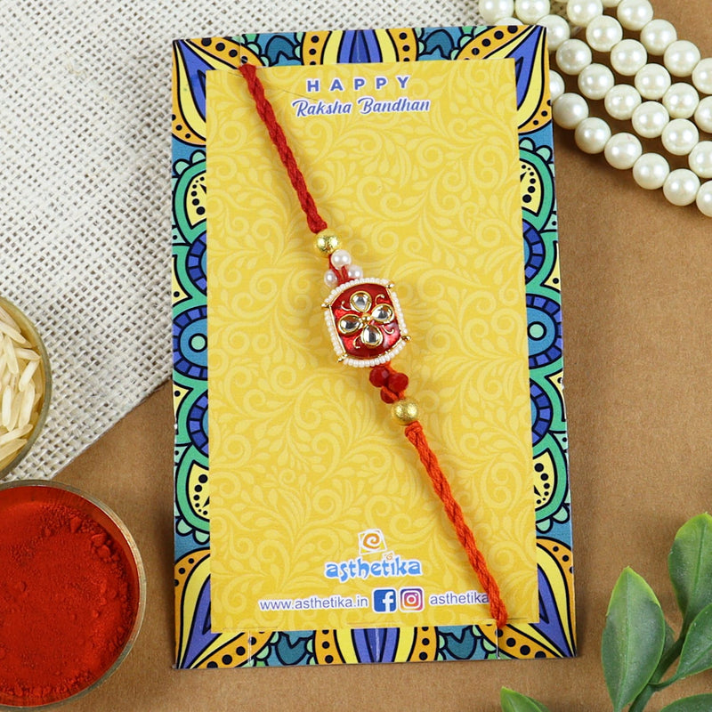 Meena Kundan Stone Rakhi
