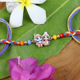 Printed Stone Radha Krishna Rakhi 