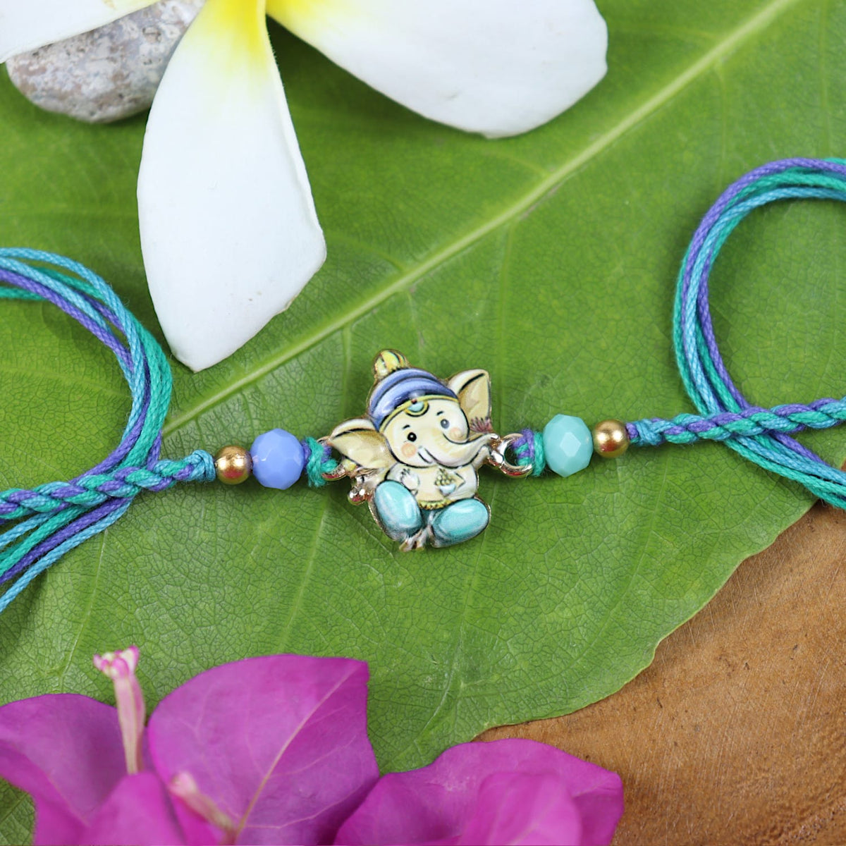 Printed Stone Ganpati Rakhi 