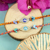 Diamond Evil Eye Rakhi Colourful Threads - Set of 2