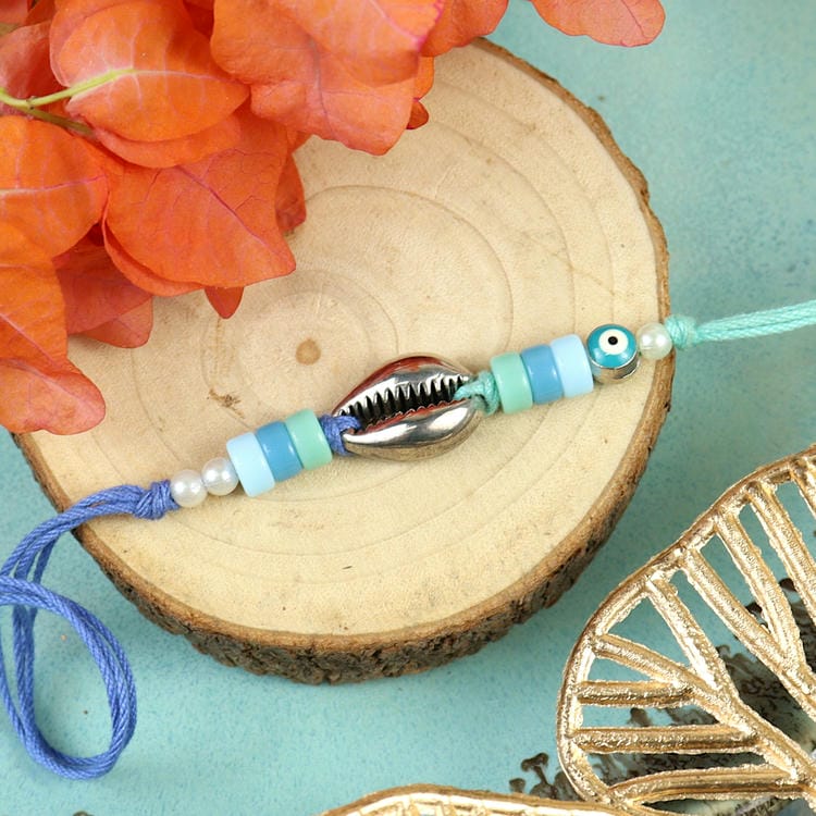 Shell Evil Eye Rakhi Raksha Bandhan Rakhi by Asthetika