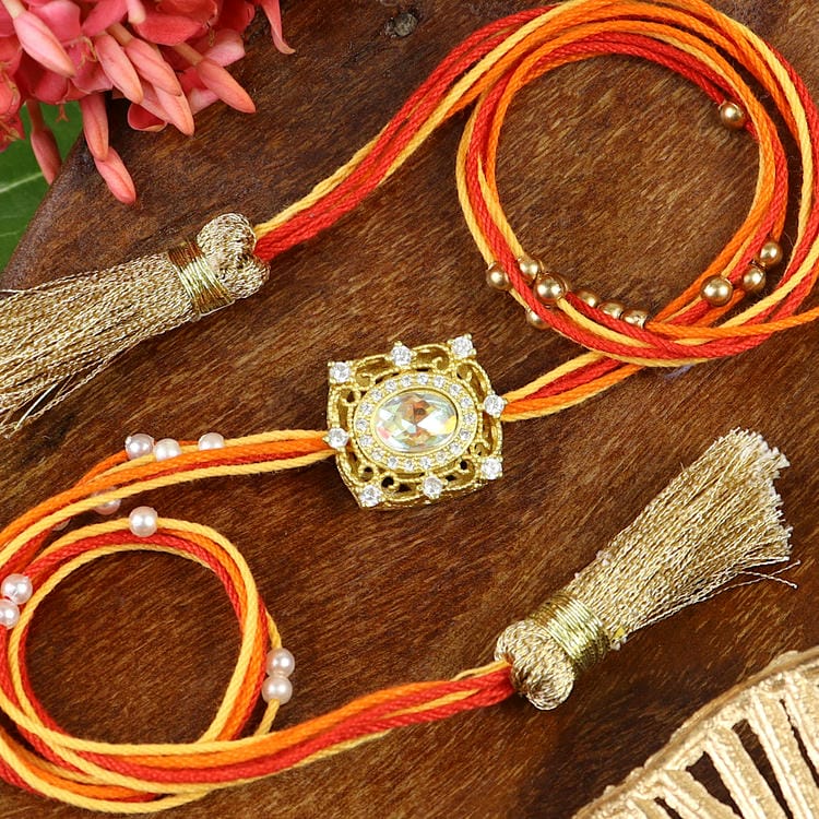 Filigree Gold Plated Rakhi Raksha Bandhan Rakhi by Asthetika